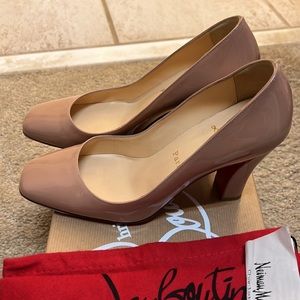 Christian Louboutin viva pump 85 patent nude 36